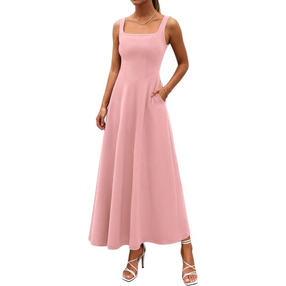 a line midi dress for wedding Ever-Pretty Sequined Double V-Neck Sleeveless A-Line Midi Summer Formal Wedding Guest Dress